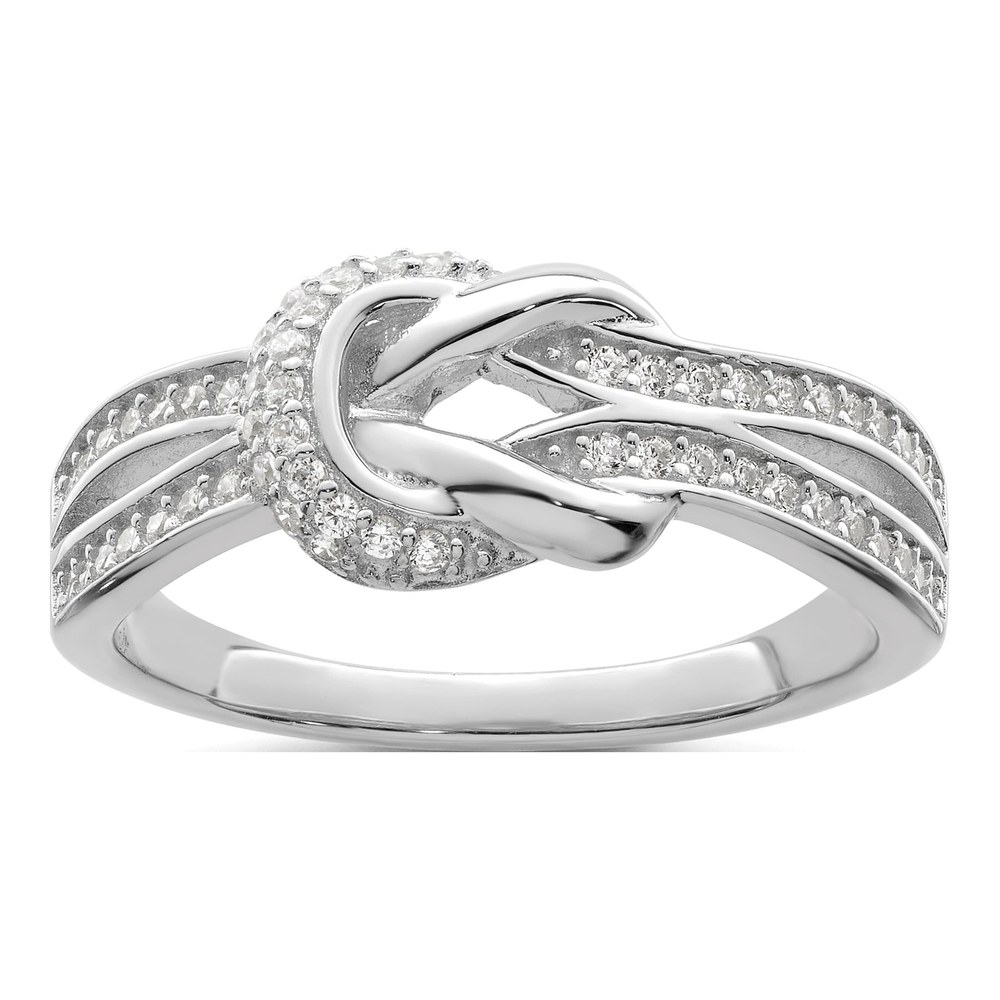 Sterling Silver CZ Knot Ring
