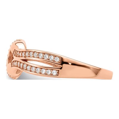 Rose Gold-Plated Sterling Silver CZ Knot Ring – view 5