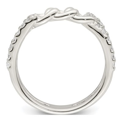 Sterling Silver CZ Detail Ring – view 3
