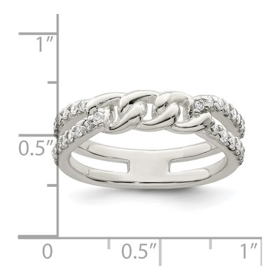 Sterling Silver CZ Detail Ring – view 4