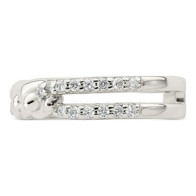 Sterling Silver CZ Detail Ring – view 5