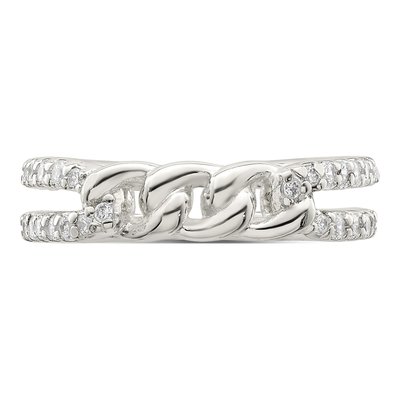 Sterling Silver CZ Detail Ring – view 6