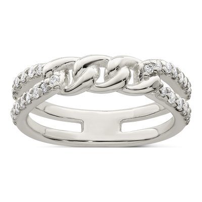 Sterling Silver CZ Detail Ring