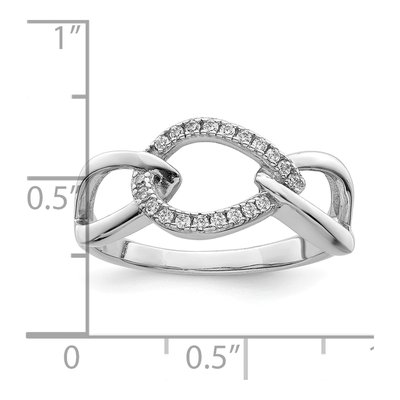 Sterling Silver CZ Teardrop Ring – view 4