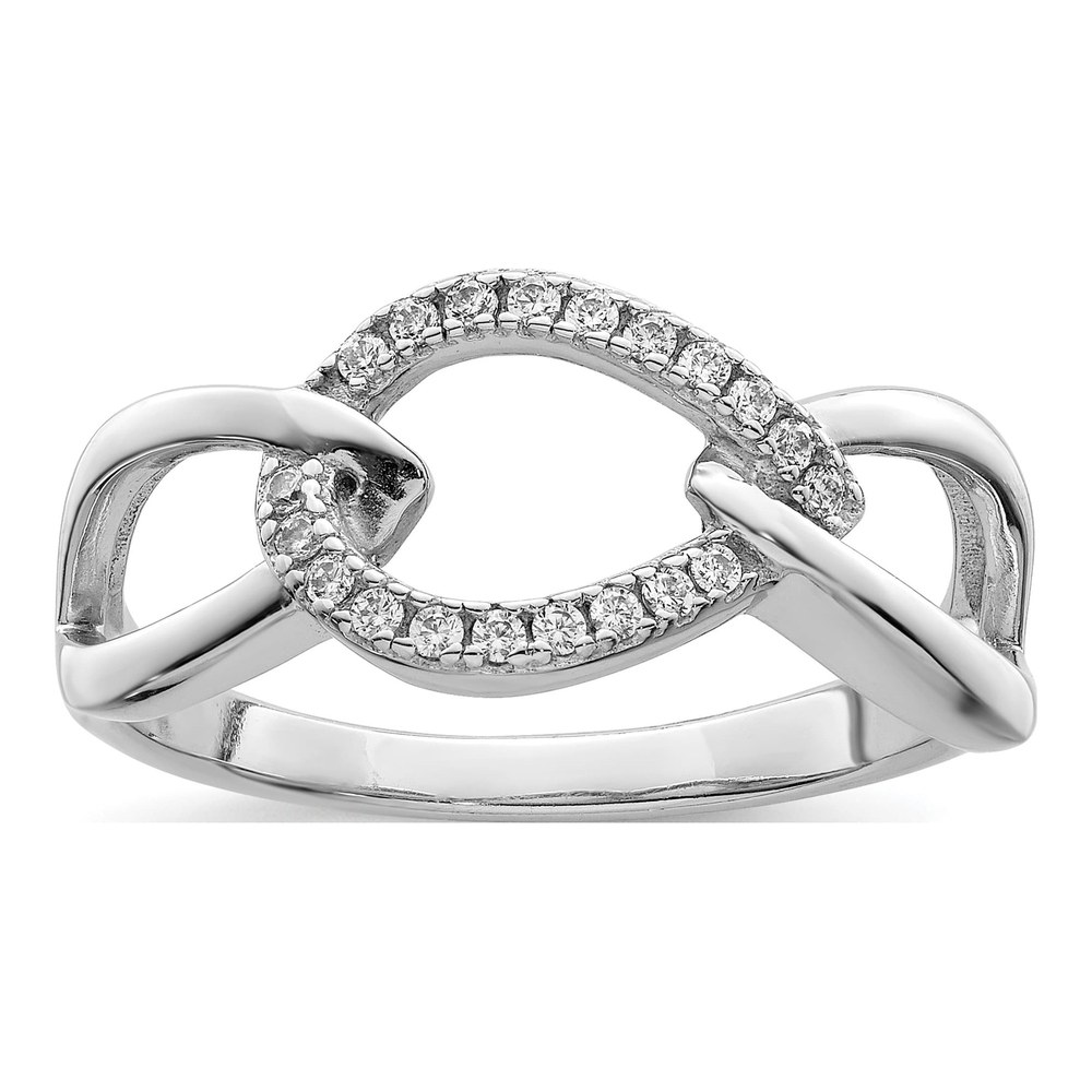 Sterling Silver CZ Teardrop Ring