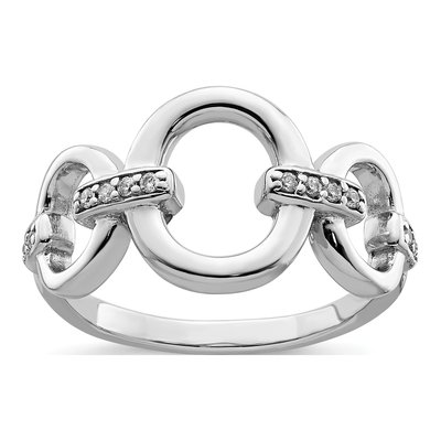 Sterling Silver CZ Oval Ring