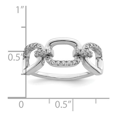 Sterling Silver CZ Square Ring – view 4