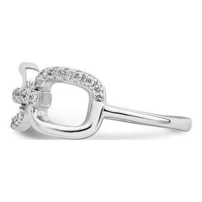 Sterling Silver CZ Square Ring – view 5