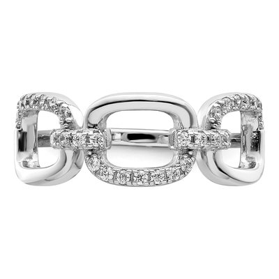Sterling Silver CZ Square Ring – view 6