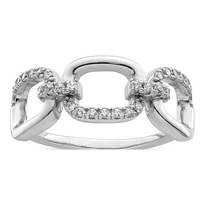 Sterling Silver CZ Square Ring