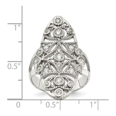 Sterling Silver CZ Fancy Ring – view 4