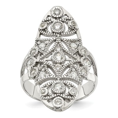 Sterling Silver CZ Fancy Ring