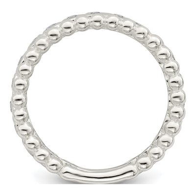 Sterling Silver CZ Beaded Fancy Ring – view 3
