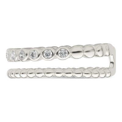 Sterling Silver CZ Beaded Fancy Ring – view 5