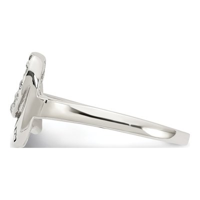 Sterling Silver CZ Greek Key Ring – view 5