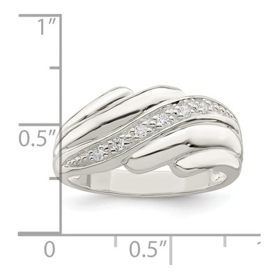 Sterling Silver CZ Wave Ring – view 4
