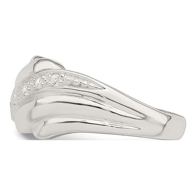 Sterling Silver CZ Wave Ring – view 5