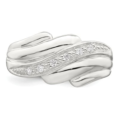 Sterling Silver CZ Wave Ring – view 6