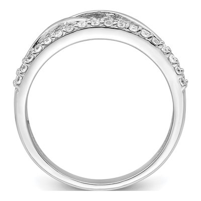 Sterling Silver CZ Twist Ring – view 3