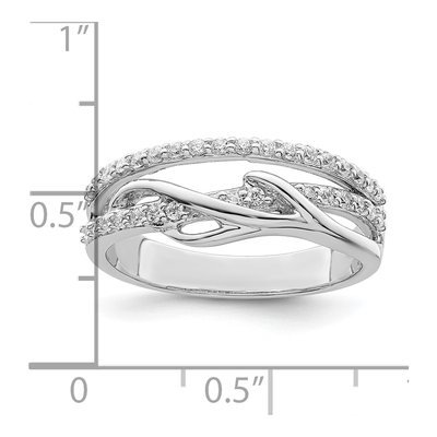 Sterling Silver CZ Twist Ring – view 4