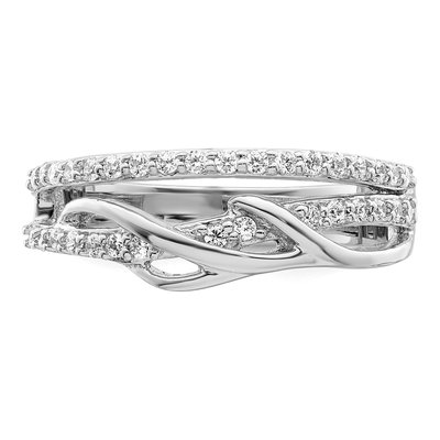 Sterling Silver CZ Twist Ring – view 6