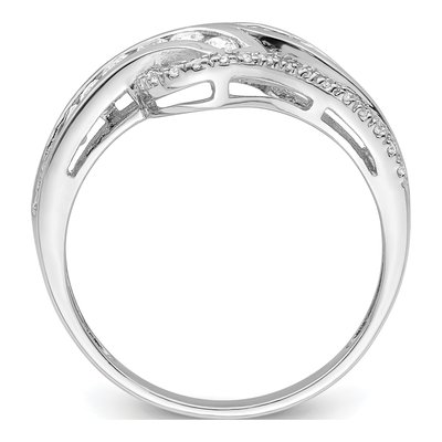 Sterling Silver CZ Twist Ring – view 3
