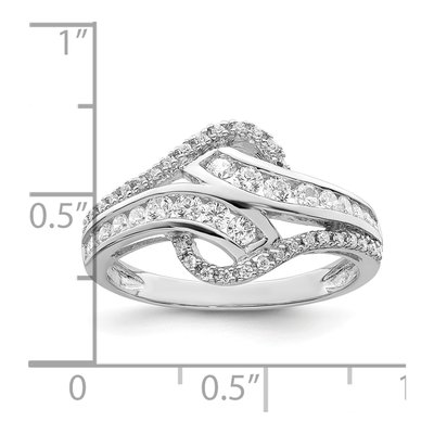 Sterling Silver CZ Twist Ring – view 4