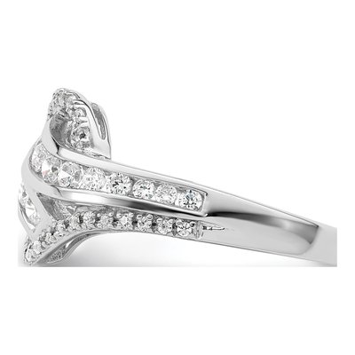 Sterling Silver CZ Twist Ring – view 5