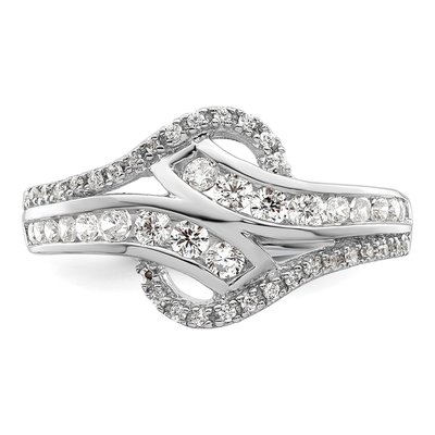 Sterling Silver CZ Twist Ring – view 6