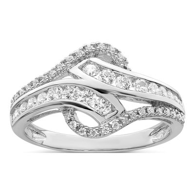 Sterling Silver CZ Twist Ring