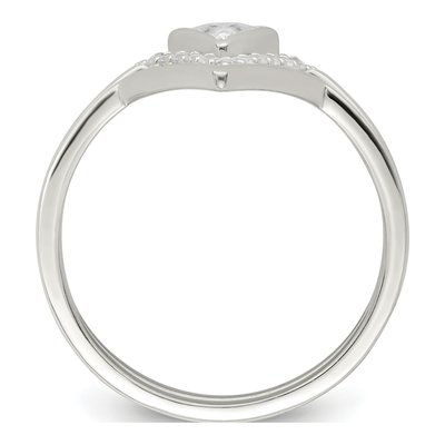 Sterling Silver CZ Triangle 3-Ring Set – view 3