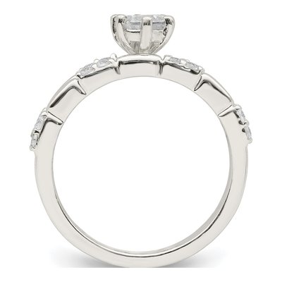 Sterling Silver CZ Wedding Ring Set – view 3