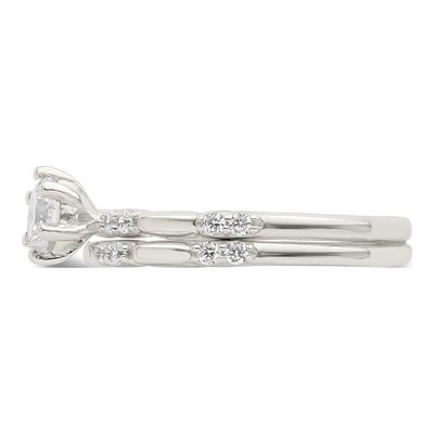 Sterling Silver CZ Wedding Ring Set – view 5