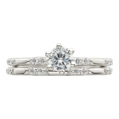 Sterling Silver CZ Wedding Ring Set – view 6