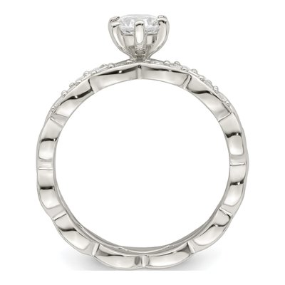 Sterling Silver CZ Wedding Ring Set – view 3