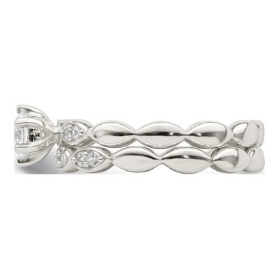 Sterling Silver CZ Wedding Ring Set – view 5