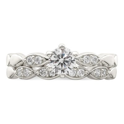 Sterling Silver CZ Wedding Ring Set – view 6