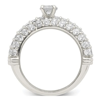 Sterling Silver Pave CZ Wedding Ring Set – view 3