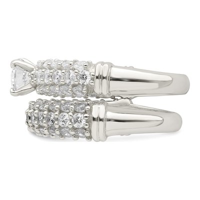 Sterling Silver Pave CZ Wedding Ring Set – view 5