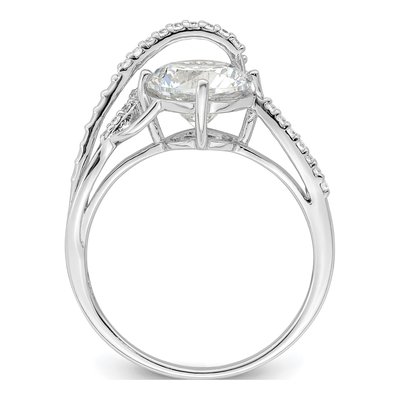 Sterling Silver CZ Overlap Ring – view 3