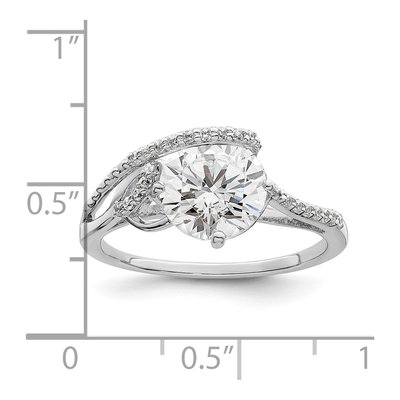 Sterling Silver CZ Overlap Ring – view 4