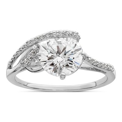 Sterling Silver CZ Overlap Ring