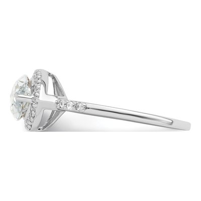 Sterling Silver CZ Marquise Halo Engagement Ring – view 5