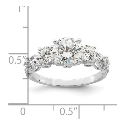 Sterling Silver CZ Three Engagement Ring – view 4