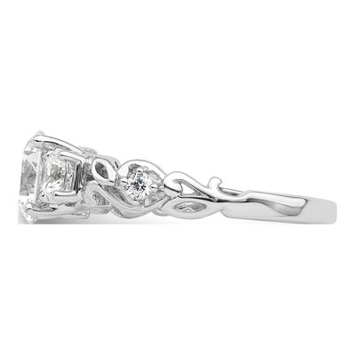 Sterling Silver CZ Three Engagement Ring – view 5