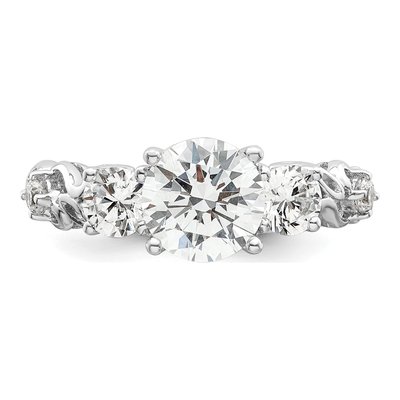 Sterling Silver CZ Three Engagement Ring – view 6