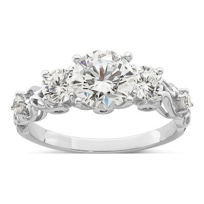 Sterling Silver CZ Three Engagement Ring