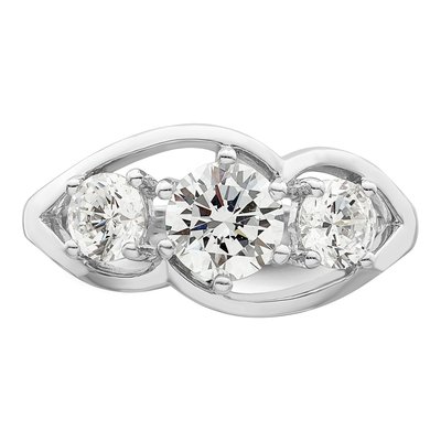 Sterling Silver CZ Three Twist Ring – view 6