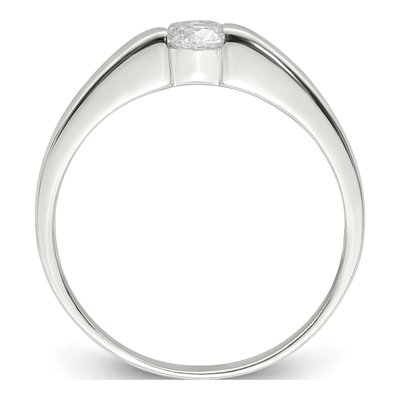 Sterling Silver CZ Round Ring – view 3