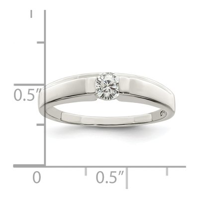 Sterling Silver CZ Round Ring – view 4